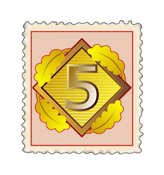 5-ös szám Diamond bélyeg — Stock Fotó