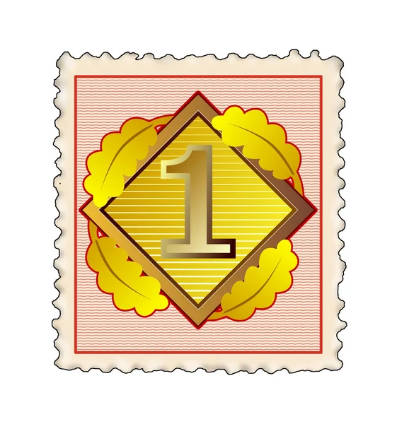 Número 1 em Diamond Stamp — Fotografia de Stock