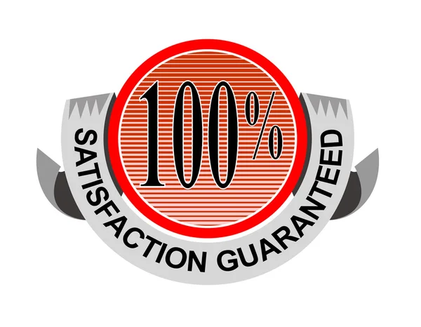 100 percent Satisfaction Guaranteed Shield Curly Ribbon — Stock Photo, Image