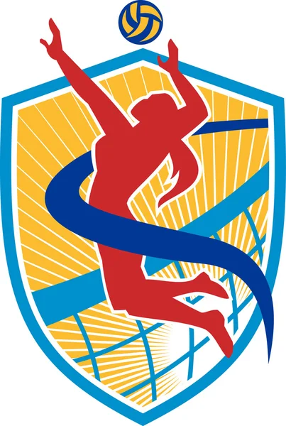 Voleybol oyuncusu spiking topu kalkan