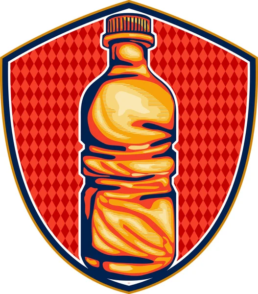 Soda Cola Wasserflasche Retro-Wappen — Stockvektor