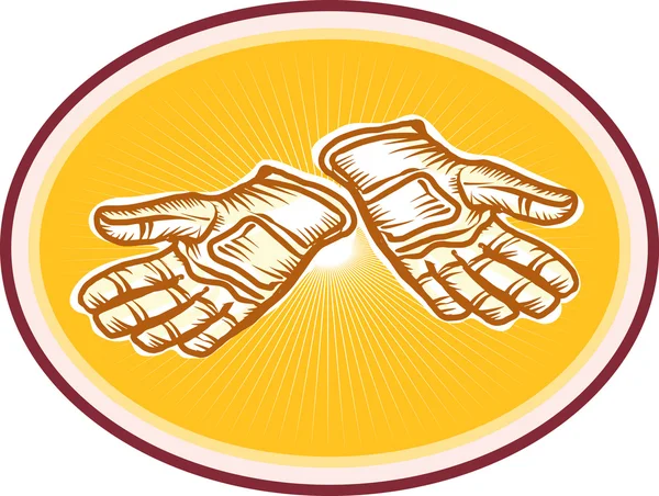 Workman Utility Gloves Retro — Stock Vector