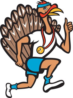 Türkiye'de koşmak runner başparmak yukarı çizgi film