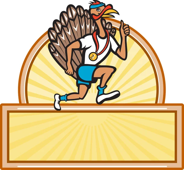 Turecko běh běžec straně kreslený izolované — Stockový vektor