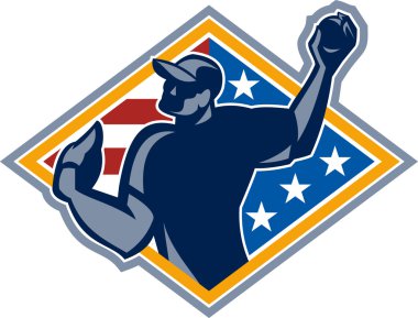 Amerikan beyzbol Atıcı topu retro atmak