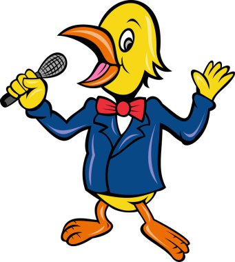 Kuş ötüşü karaoke mikrofon takım elbise ile