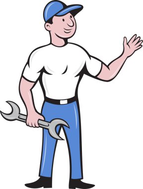 Tamirci tamirci spanner sallanan el