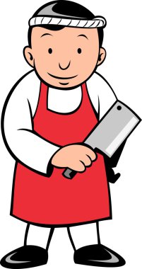 Japon kasap veya balık satıcı cartoon