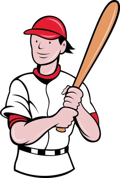 Bateo bateador de béisbol — Vector de stock