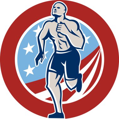Amerikan crossfit koşucu koşu retro