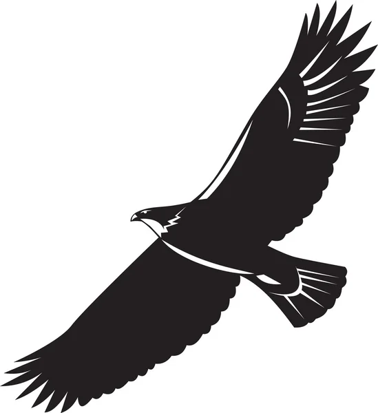 American Eagle Flying Woodcut — Stock Vector