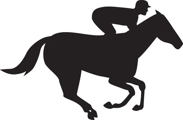 Silhouette latérale de course de chevaux — Image vectorielle