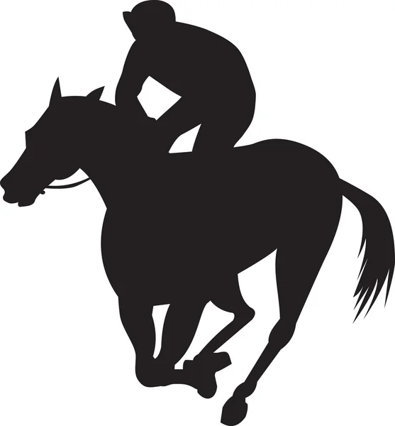 Silhueta de corrida de cavalos — Vetor de Stock