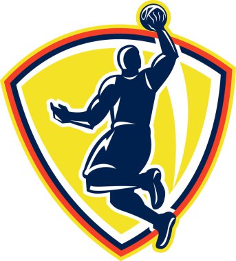 basketbolcu smaç ribaunt topu retro