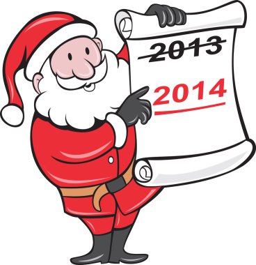 Yeni yıl 2014 Noel Baba kaydırma işareti