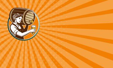 fıçı fıçı bira retro dökülen kadın barmen