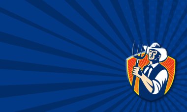 organik çiftçi farm dirgen retro