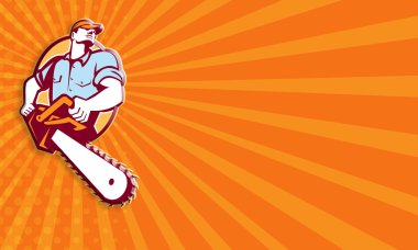 Oduncu ağaç cerrahı arborist chainsaw retro