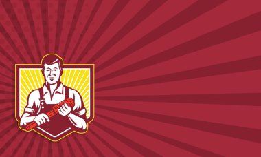 Tesisatçı holding İngiliz anahtarı retro