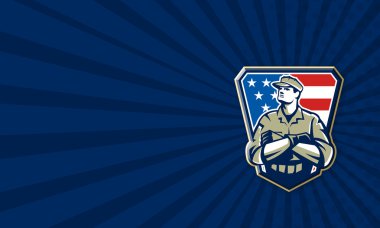 Amerikan askeri silah katlanmış bayrak retro