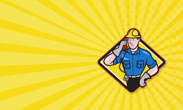 Telephone Repairman Lineman Worker Phone — Stock Photo, Image