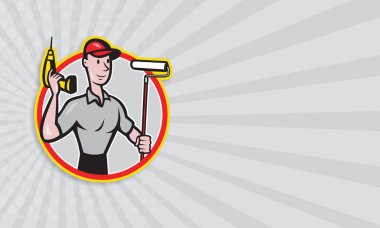 Saray ressamı boya silindiri tamirciyle karikatür