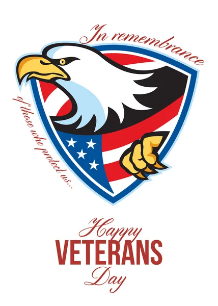 Feliz Día de los Veteranos American Eagle Tarjeta de felicitación — Foto de Stock