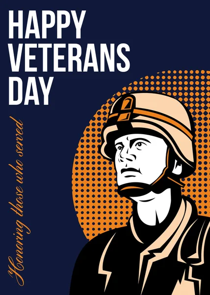 Happy Veterans Day Serviceman Greeting Card — Stock Photo, Image