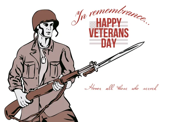 Veterans Day Greeting Card American Soldier — Stock Photo, Image