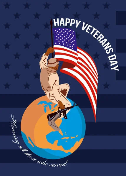 Moderna amerikanska veteraner dag gratulationskort — Stockfoto
