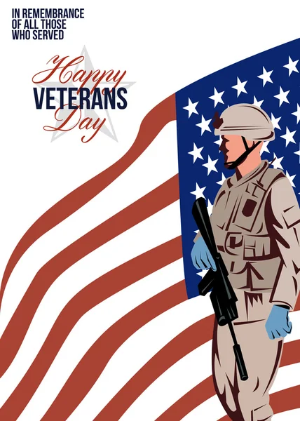 Modern American Veteran Soldier Greeting Card — Stock Photo, Image