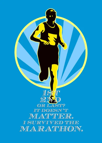 Marathon Runner First Retro Poster — Stock Photo, Image