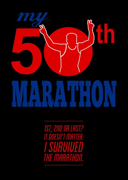 50 Maratonský závod plakát — Stock fotografie