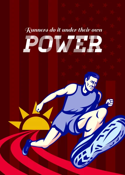 Runner Running Power Poster — Stock Photo, Image