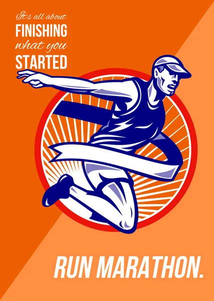 Maratona terminar o que você começou Cartaz Retro — Fotografia de Stock