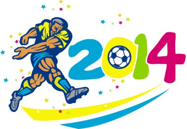 Brezilya 2014 Futbol Futbolcusu Retro İzole Edildi