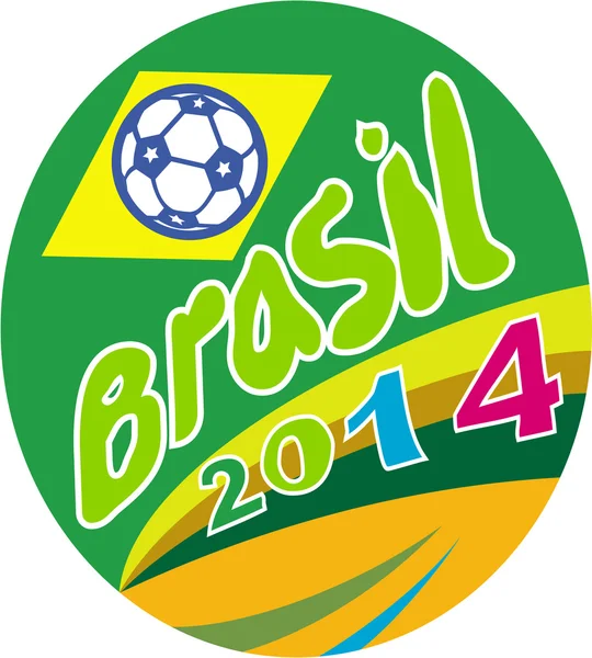 Brasil 2014 Soccer Football Ball Oval — Stock Vector