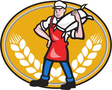 bloem miller voeren zak tarwe ovaal