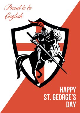 İngilizce mutlu st için george günü retro poster