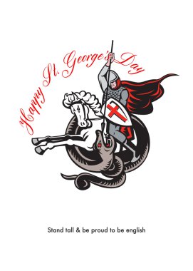 uzun boylu gurur İngilizce mutlu st stand george retro poster stand