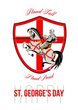 ayakta uzun mutlu st george günü retro poster