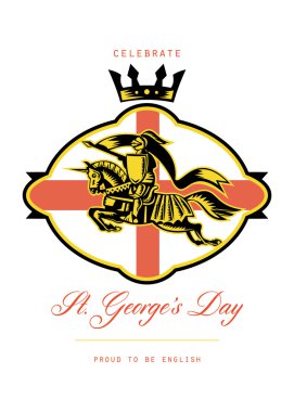 Kutlamak St george İngilizce retro poster olmaktan gurur