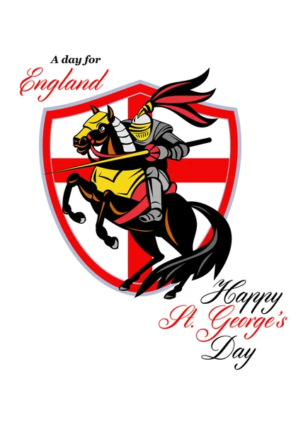 A Day For England Happy St George Day Retro Poster — Stock Photo, Image
