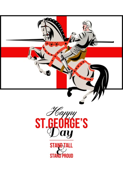 Stand Tall Stand Proud Happy St George Day Retro Poster — Stock Photo, Image