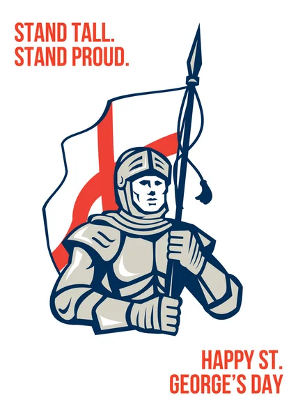 Stand Tall Proud English Happy St George Greeting Card — Stock Photo, Image