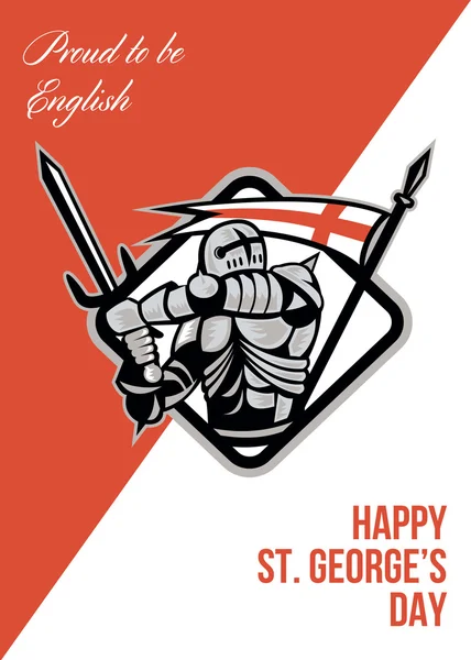 Proud To Be English Happy St George Greeting Card — Stock Photo, Image