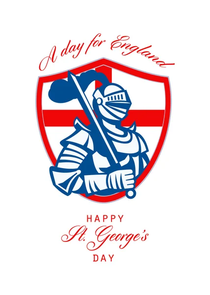 Ευτυχισμένος Αγίου Γεωργίου ημερησίως για Αγγλία ευχετήρια κάρτα — Φωτογραφία Αρχείου