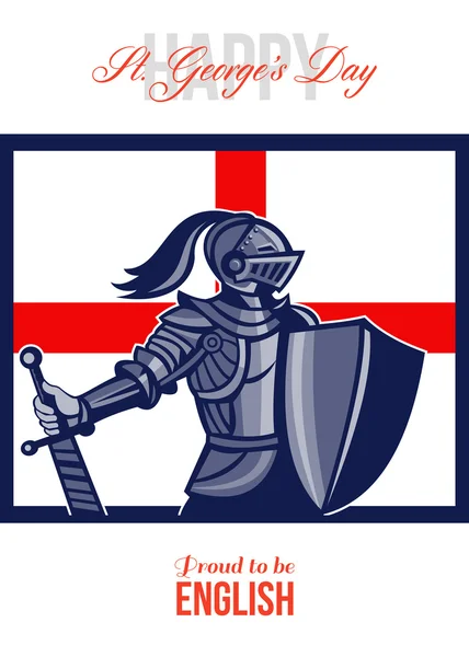 Orgulhoso de ser Inglês Happy St George Day Card — Fotografia de Stock