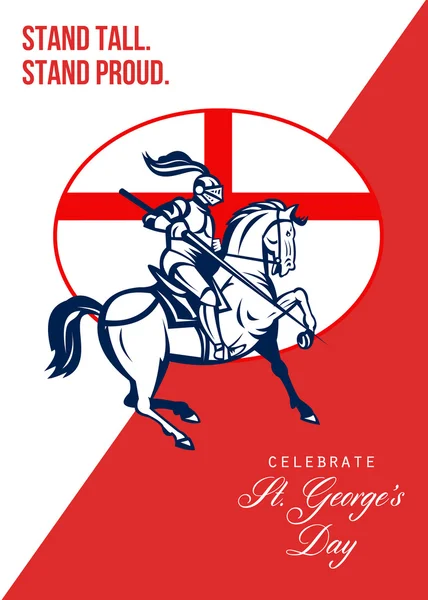 Happy St George Day Stand Cartaz alto Orgulhoso Retro Poster — Fotografia de Stock