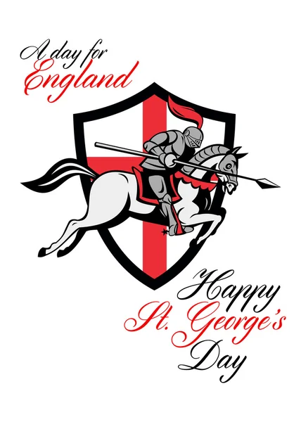 Happy St George Day A Day For England Retro Poster — Stock Photo, Image